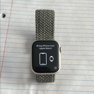 Apple Smartwatch with Textured Gray Band